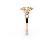 Marquise Floral Engagement Ring Setting for a Fancy Yellow Lab-Grown Diamond | Petal Frame and Side Stones | Rose Gold