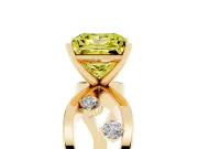 Princess Cut Loop Engagement Ring Setting for a Fancy Yellow Lab-Grown Diamond | Yellow Gold