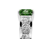 Princess Cut Graduated Engagement Ring Setting for a Fancy Green Lab-Grown Diamond | Platinum