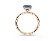 Asscher Cut Hidden Halo Ring Setting for a Fancy Blue Lab-Grown Diamond | Rose Gold