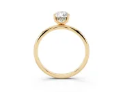 Pear-Shaped Micro-Prong Hidden Halo Engagement Ring Setting | Plain Band | Yellow Gold