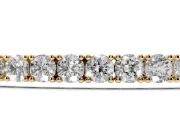 Round Lab-Grown Diamond Tennis Bracelet | Corner Prong Settings | Yellow Gold