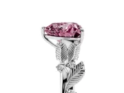 Heart-Shaped Leaf Solitaire Engagement Ring Setting for a Fancy Pink Lab-Grown Diamond | Sterling Silver