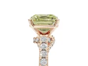 Asscher Cut Pavé Solitaire Engagement Ring Setting for a Fancy Yellow Lab-Grown Diamond | Crossover Gallery | Rose Gold
