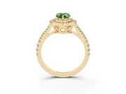 Pear-Shaped Halo Engagement Ring Setting for a Fancy Green Lab-Grown Diamond | Yellow Gold - Design NV-24799