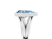 Pear-Shaped Bezel Engagement Ring Setting for a Fancy Blue Lab-Grown Diamond | White Gold