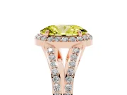 Oval Split Shank Halo Engagement Ring Setting for a Fancy Yellow Lab-Grown Diamond | Rose Gold