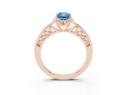 Radiant Cut Floral Pavé Engagement Ring Setting for a Fancy Blue Lab-Grown Diamond | Rose Gold