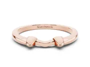 Bamboo-Inspired Plain Band Set in Rose gold