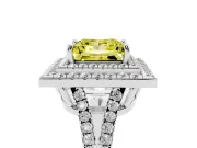 Princess Cut Halo Engagement Ring Setting for a Fancy Yellow Lab-Grown Diamond | Platinum - Design NV-24799