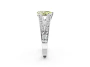 Pear-Shaped Split Shank Pavé Engagement Ring Setting for a Fancy Yellow Lab-Grown Diamond | Platinum