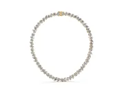 Mixed Shape Lab-Grown Diamond Tennis Necklace | Claw Prong Links | Yellow Gold