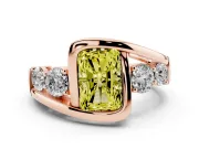 Radiant Cut Bezel Bypass Engagement Ring Setting for a Fancy Yellow Lab-Grown Diamond | Rose Gold