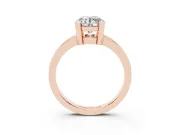 Round Solitaire Engagement Ring Setting | Flat Tab Prongs | Rose Gold