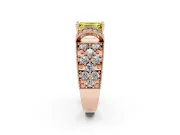 Emerald Cut Vintage Pave Engagement Ring Setting for a Fancy Yellow Lab-Grown Diamond | Milgrain Edges | Rose Gold