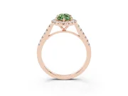 Marquise Halo Engagement Ring Setting for a Fancy Green Lab-Grown Diamond | Pave Shoulders | Rose Gold