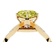 Heart-Shaped Twisted Infinity Engagement Ring Setting for a Fancy Yellow Lab-Grown Diamond | Yellow Gold