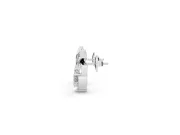 Heart Lab-Grown Diamond Crossed X Stud Earrings | Baguette and Round Bars | Sterling Silver