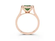 Heart-Shaped Claw Corner Halo Engagement Ring Setting for a Fancy Green Lab-Grown Diamond | Slim Plain Band | Rose Gold