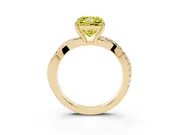 Princess Cut Crossover Engagement Ring Setting for a Fancy Yellow Lab-Grown Diamond | Yellow Gold