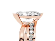 Marquise Graduated Channel Bypass Engagement Ring Setting | Split Shank | Rose Gold