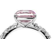 Asscher Cut Graduated Solitaire Engagement Ring Setting for a Fancy Pink Lab-Grown Diamond | Platinum