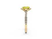 Radiant Cut Floral Petal Engagement Ring Setting for a Fancy Yellow Lab-Grown Diamond | Petal Accents | Yellow Gold