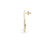 Marquise and Round Lab-Grown Diamond Floral Drop Earrings | Graduated Bar Top | Yellow Gold