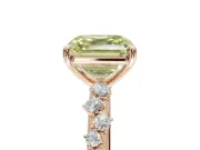 Asscher Cut Graduated Solitaire Engagement Ring Setting for a Fancy Yellow Lab-Grown Diamond | Rose Gold