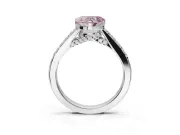 Heart-Shaped Pavé Engagement Ring Setting for a Fancy Pink Lab-Grown Diamond | Crossover Gallery | Sterling Silver