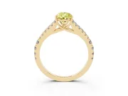 Pear-Shaped Graduated Split Shank Engagement Ring Setting for a Fancy Yellow Lab-Grown Diamond | Yellow Gold