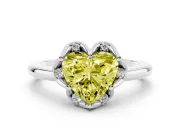 Heart-Shaped Petal Halo Engagement Ring Setting for a Fancy Yellow Lab-Grown Diamond | Platinum
