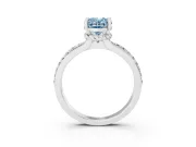 Oval Channel Engagement Ring Setting for a Fancy Blue Lab-Grown Diamond | White Gold