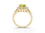 Princess Cut Graduated Milgrain Halo Engagement Ring Setting for a Fancy Yellow Lab-Grown Diamond | Yellow Gold
