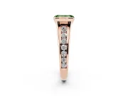 Emerald Cut Half Bezel Engagement Ring Setting for a Fancy Green Lab-Grown Diamond | Rose Gold