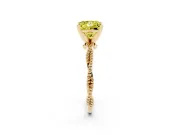 Princess Cut Twisted Engagement Ring Setting for a Fancy Yellow Lab-Grown Diamond | Beaded Twist | Yellow Gold