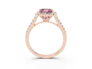 Princess Cut Raised Halo Engagement Ring Setting for a Fancy Pink Lab-Grown Diamond | Rose Gold