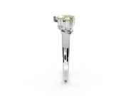 Heart-Shaped Three Stone Engagement Ring Setting for a Fancy Yellow Lab-Grown Diamond | Tapered Band | Sterling Silver
