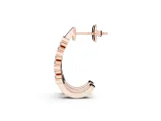 Round Lab-Grown Diamond Double Row Hoop Earrings | Grouped Stones | Rose Gold