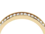 Round Diamond Pavé Eternity Band Set in Yellow gold with Milgrain Edging