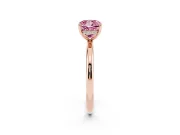 Cushion Cut Hidden Halo Ring Setting for a Fancy Pink Lab-Grown Diamond | Rose Gold