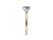 Round Hidden Halo Ring Setting for a Fancy Blue Lab-Grown Diamond | Yellow Gold