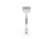Emerald Cut Cathedral Solitaire Engagement Ring Setting | Open Shoulders | Sterling Silver