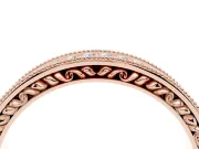 Round Diamond Pavé Eternity Band Set in Rose gold with Milgrain Edge