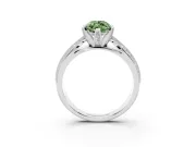 Marquise Milgrain Solitaire Engagement Ring Setting for a Fancy Green Lab-Grown Diamond | Platinum
