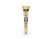 Emerald Cut Half Bezel Engagement Ring Setting for a Fancy Yellow Lab-Grown Diamond | Yellow Gold