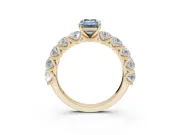 Emerald Cut Engagement Ring Setting for a Fancy Blue Lab-Grown Diamond | Yellow Gold - Design NV-24455