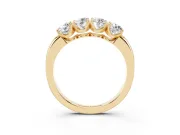 Round Lab-Grown Diamond Four-Stone Wedding Band | Individual Prong Heads | Yellow Gold