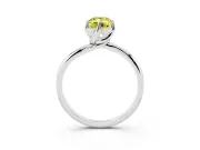 Emerald Cut Bypass Solitaire Engagement Ring Setting for a Fancy Yellow Lab-Grown Diamond | Plain Band | Sterling Silver