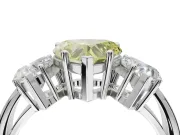 Heart-Shaped 3 Stone Engagement Ring Setting for a Fancy Yellow Lab-Grown Diamond | White Gold - Design NV-24895